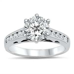 NEW STARLETTE women's mandy engagement ring in silver